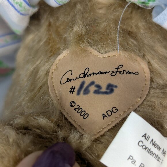 Ashton Drake Abbie 11in Limited Edition Gallery Teddy Bear w/Handkerchief #1625 - Picture 8 of 15